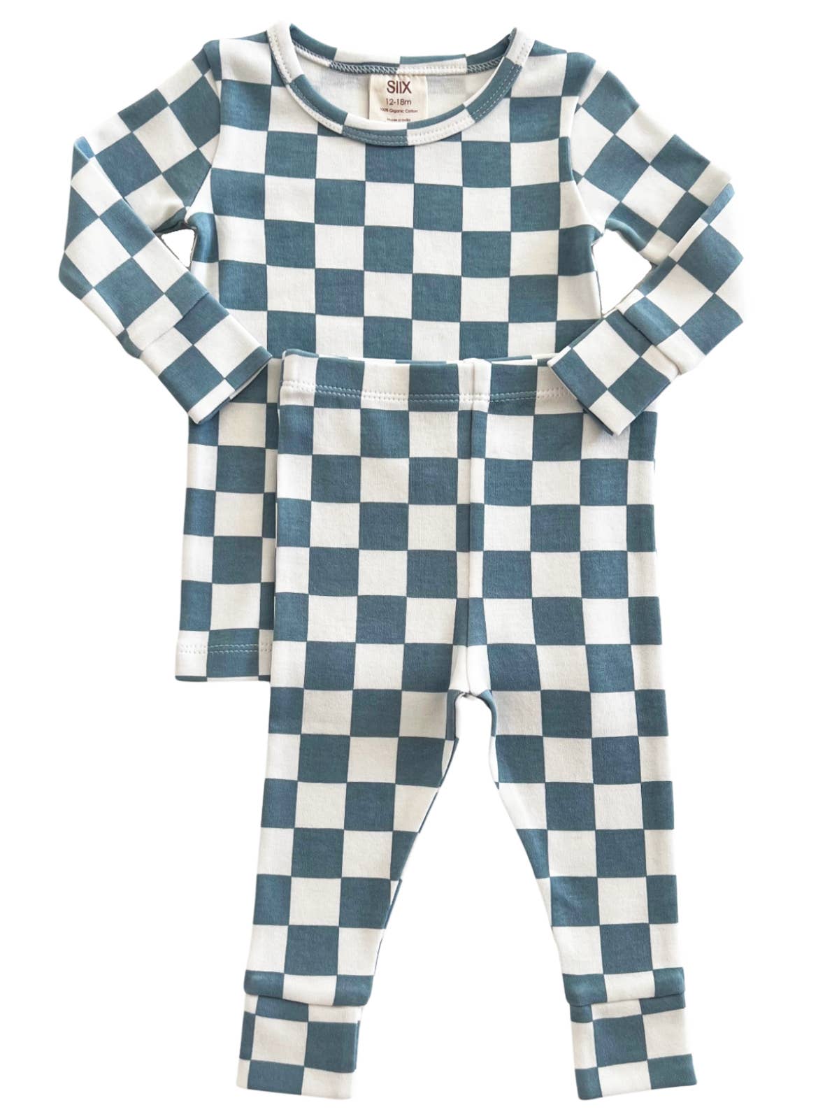 Checkerboard Organic 2-Piece Set in Blueberry Muffin