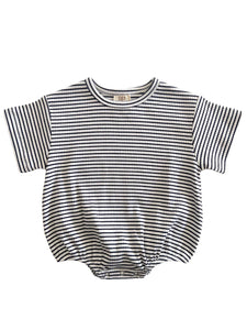 Black Stripe Organic Ribbed Bubble T-Shirt