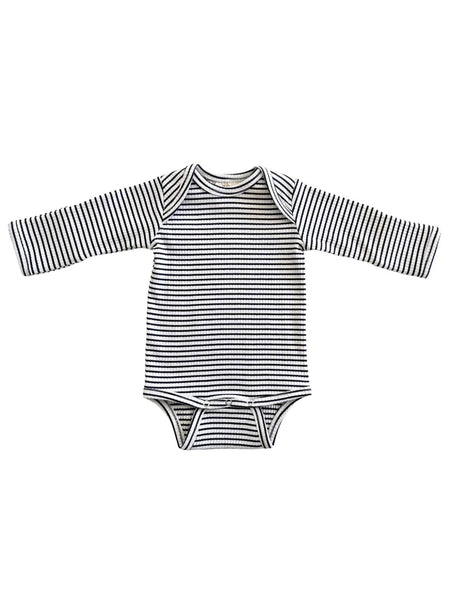 Black Stripe Organic Ribbed Long Sleeve Bodysuit
