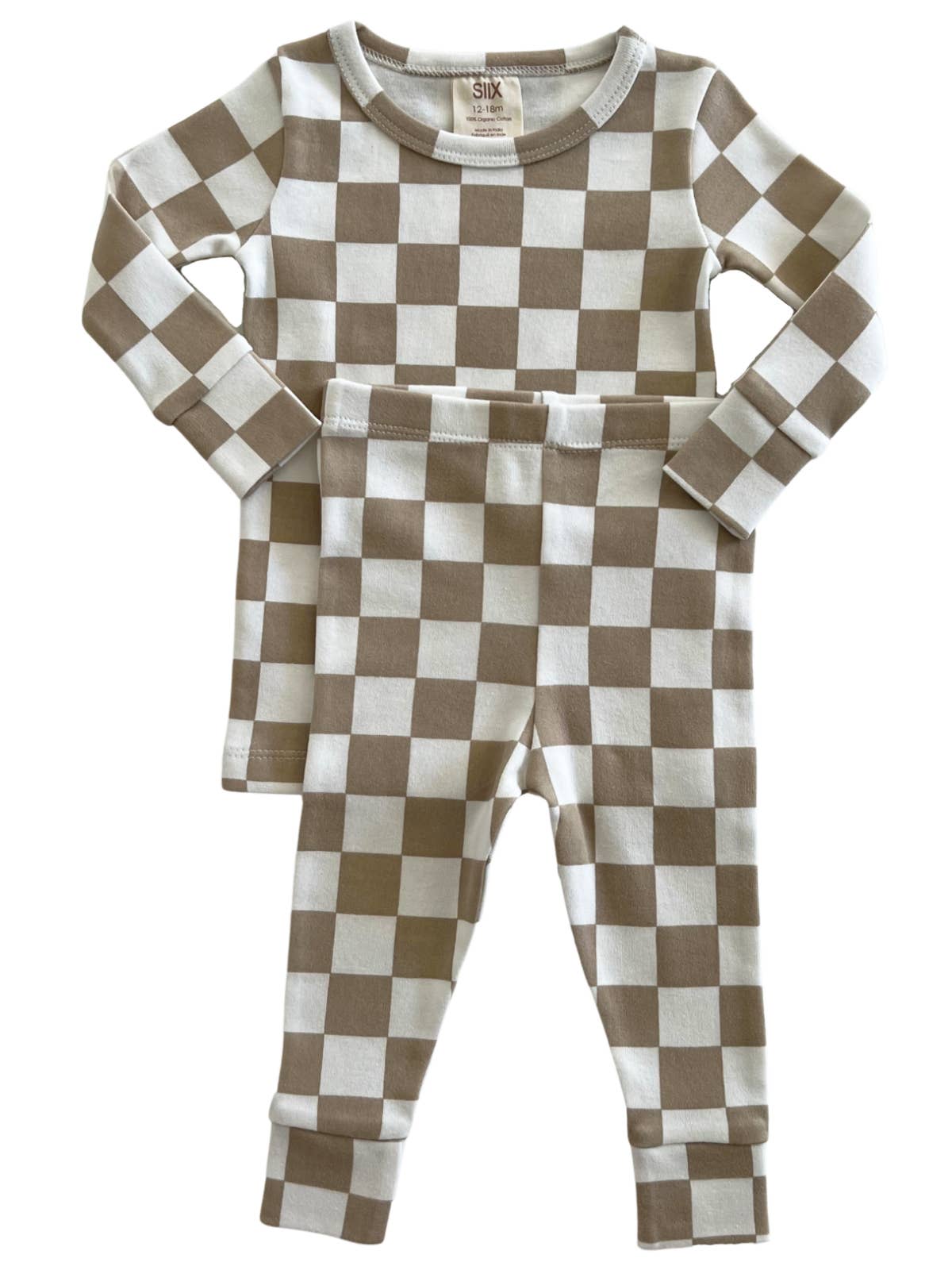 Checkerboard Organic 2-Piece Set in Tiramisu