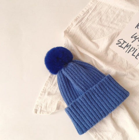 Winter Pom Pom Knit Kids Beanie